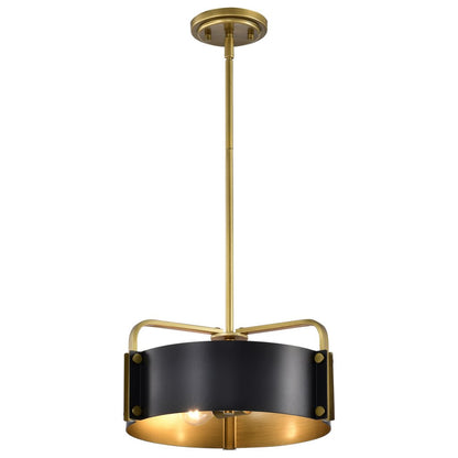Satco 60-7842 Fixture Altos 3 Light Small Pendant - Matte Black and