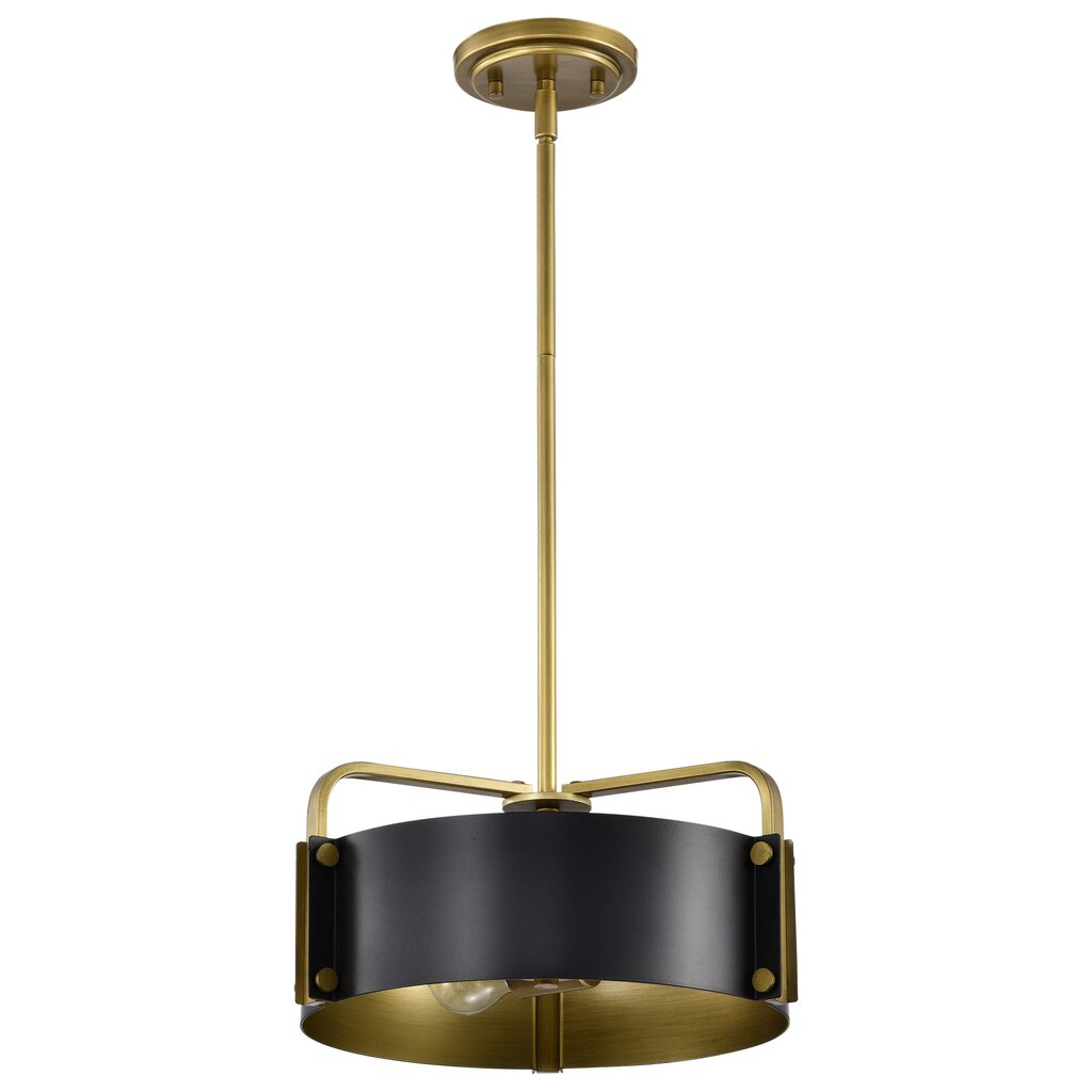 Satco 60-7842 Fixture Altos 3 Light Small Pendant - Matte Black and