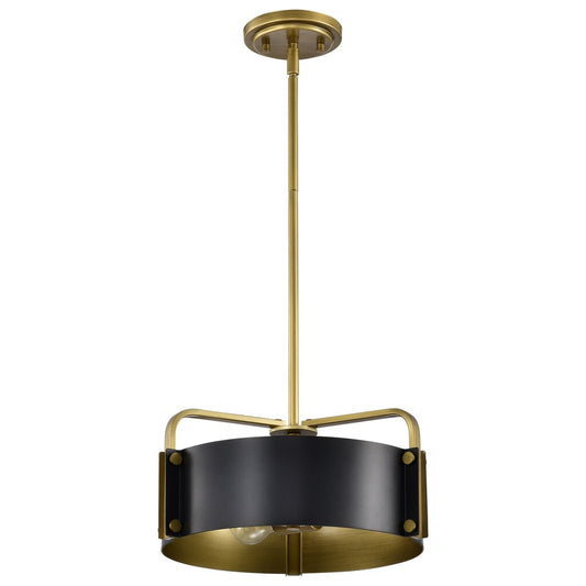 Satco 60-7842 Fixture Altos 3 Light Small Pendant - Matte Black and