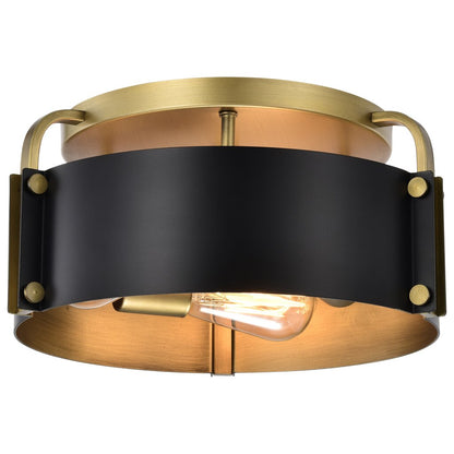 Satco 60-7840 Fixture Altos 3 Light Semi Flush - 14 Inches Matte Black