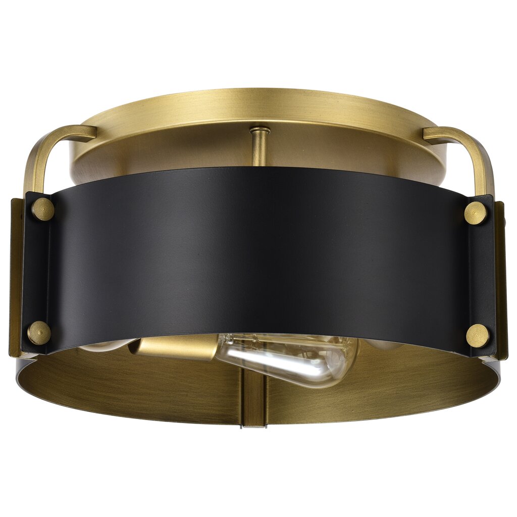 Satco 60-7840 Fixture Altos 3 Light Semi Flush - 14 Inches Matte Black