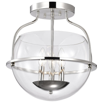 Satco 60-7822 Fixture Amado 3 Light Semi Flush Mount - Polished Nickel