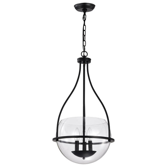 Satco 60-7820 Fixture Amado 3 Light Pendant - 14 Inches Matte Black
