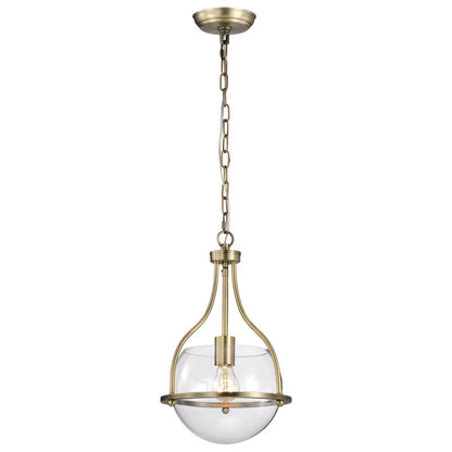 Satco 60-7815 Fixture Amado 1 Light Pendant - 10 Inches Vintage Brass