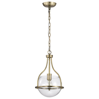 Satco 60-7815 Fixture Amado 1 Light Pendant - 10 Inches Vintage Brass