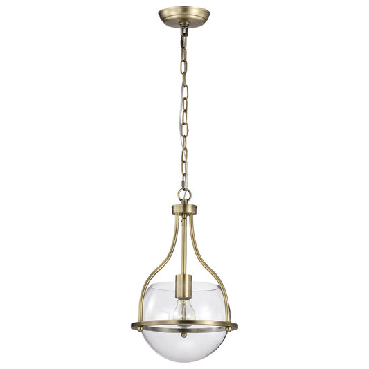 Satco 60-7815 Fixture Amado 1 Light Pendant - 10 Inches Vintage Brass