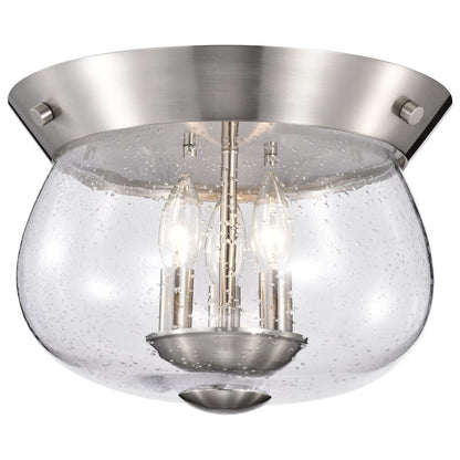 Satco 60-7808 Fixture Boliver 3 Light Flush Mount - Brushed Nickel