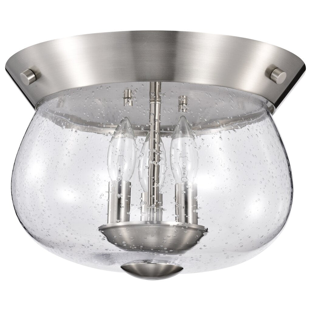 Satco 60-7808 Fixture Boliver 3 Light Flush Mount - Brushed Nickel