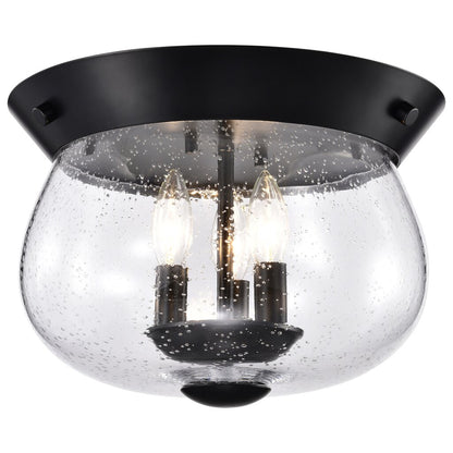 Satco 60-7806 Fixture Boliver 3 Light Flush Mount - Matte Black Finish