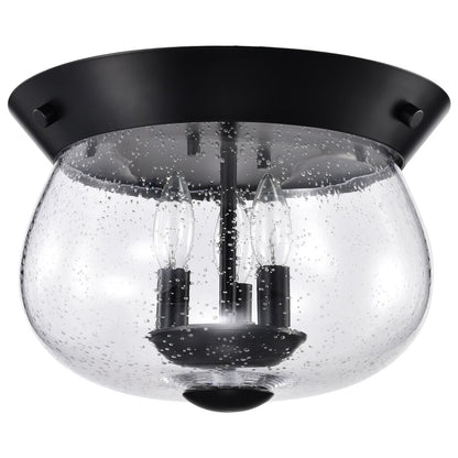 Satco 60-7806 Fixture Boliver 3 Light Flush Mount - Matte Black Finish