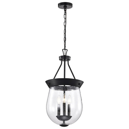 Satco 60-7800 Fixture Boliver 3 Light Pendant - 11 Inches Matte Black