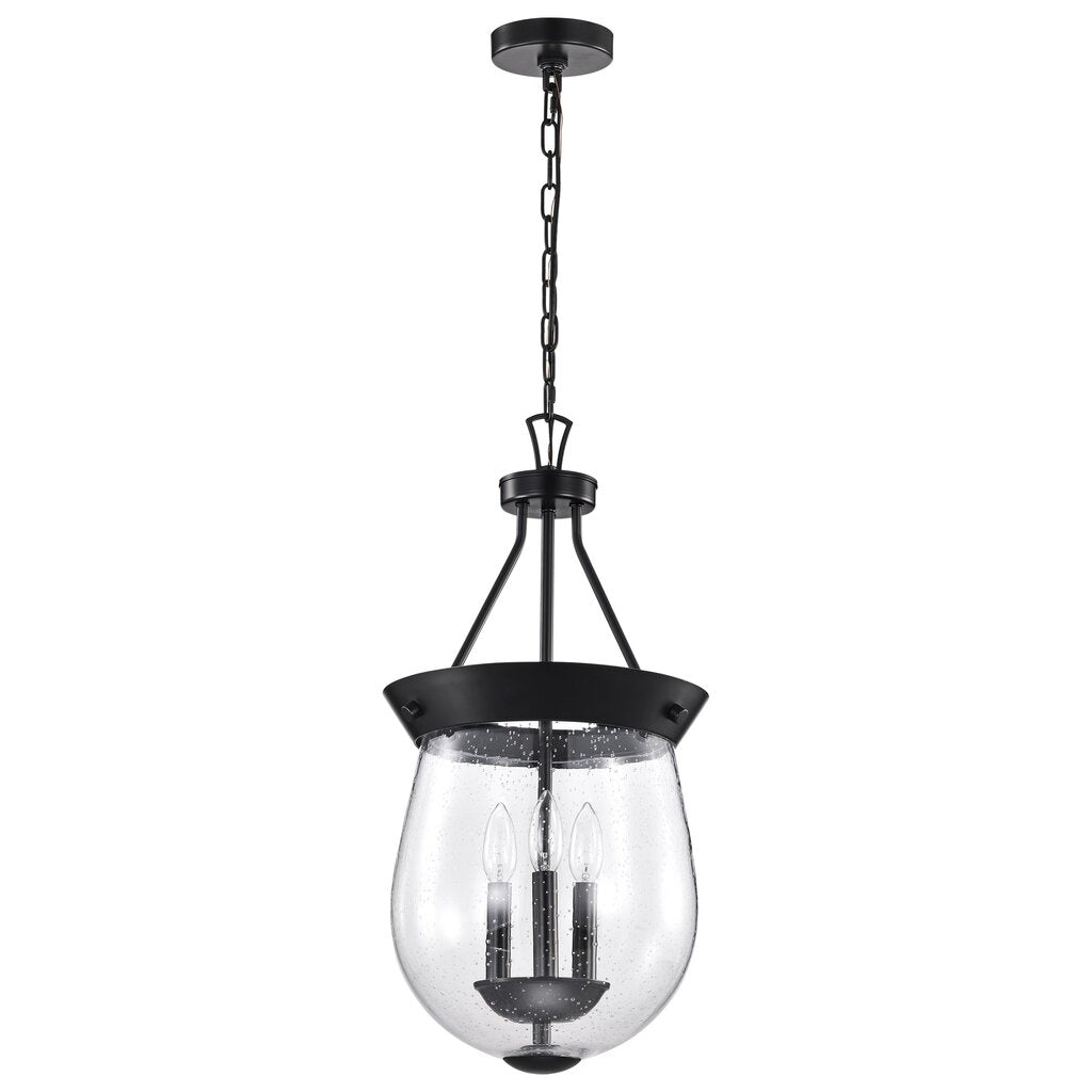 Satco 60-7800 Fixture Boliver 3 Light Pendant - 11 Inches Matte Black