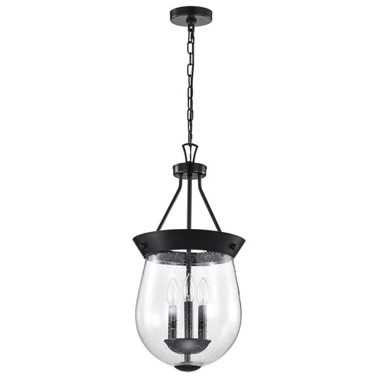 Satco 60-7800 Fixture Boliver 3 Light Pendant - 11 Inches Matte Black