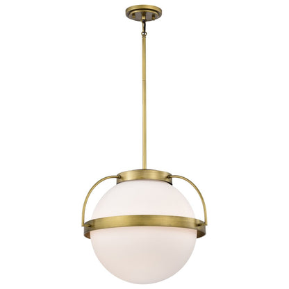 Satco 60-7785 Fixture Lakeshore 1 Light Large Pendant - Natural Brass