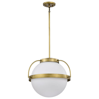 Satco 60-7785 Fixture Lakeshore 1 Light Large Pendant - Natural Brass