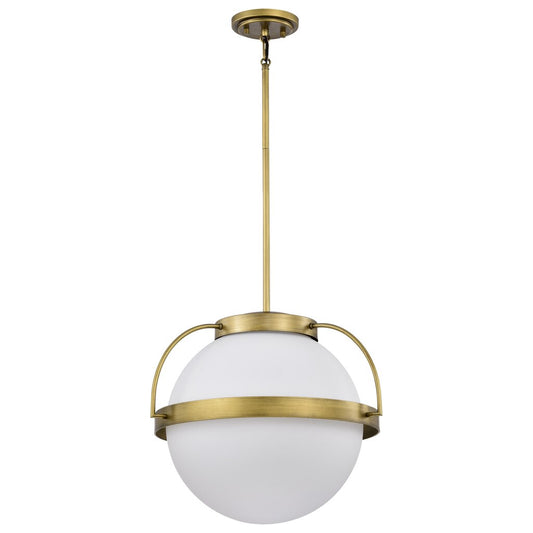 Satco 60-7785 Fixture Lakeshore 1 Light Large Pendant - Natural Brass