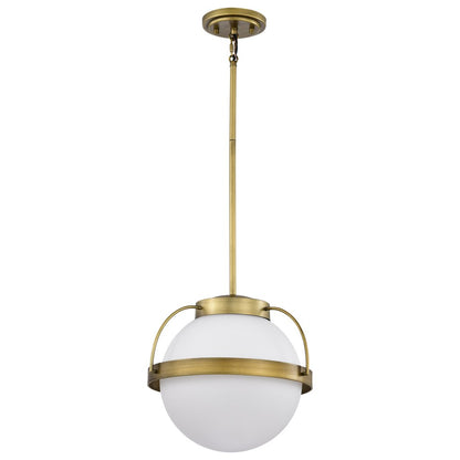 Satco 60-7784 Fixture Lakeshore 1 Light Medium Pendant - Natural Brass
