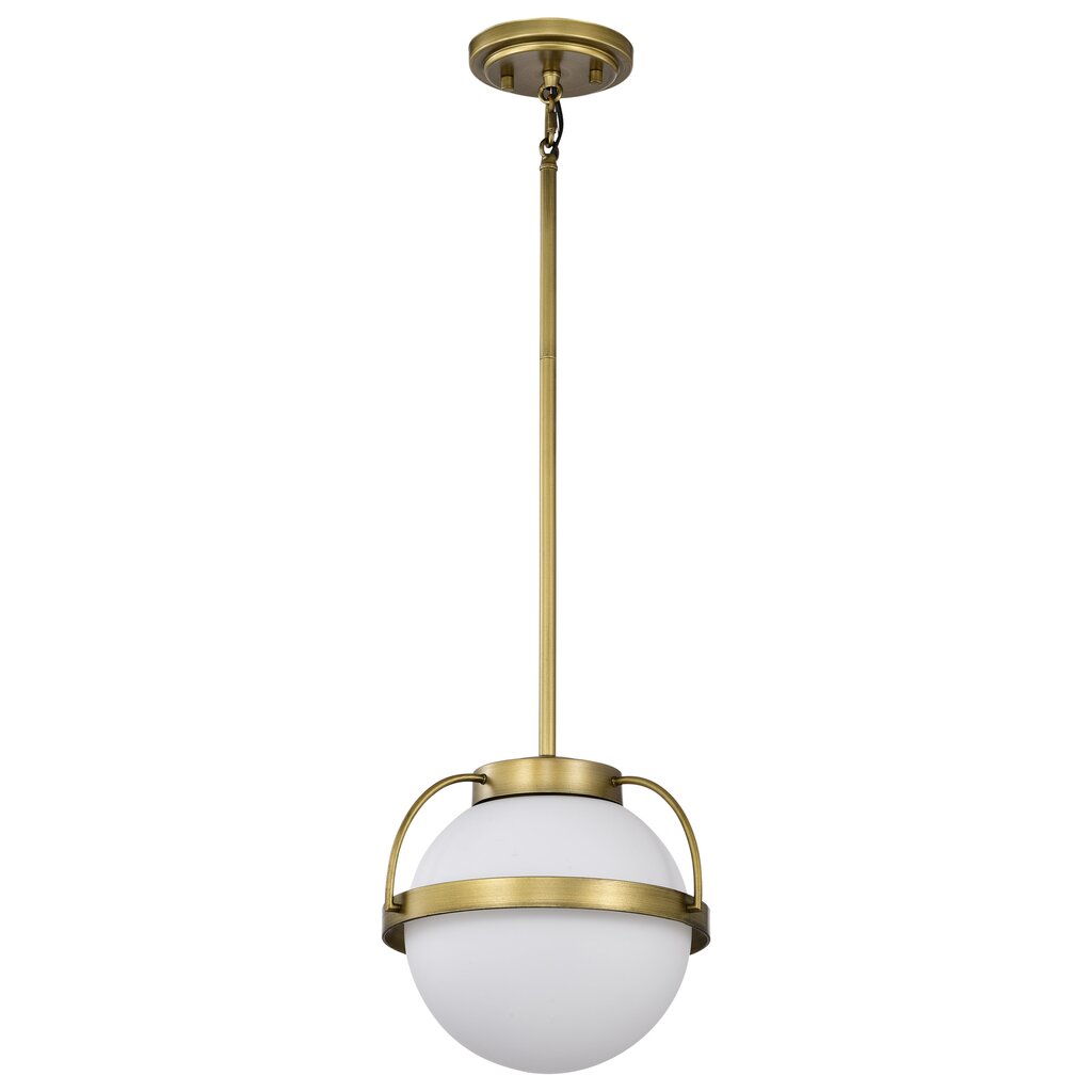 Satco 60-7783 Fixture Lakeshore 1 Light Small Pendant - Natural Brass