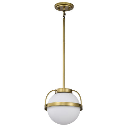 Satco 60-7783 Fixture Lakeshore 1 Light Small Pendant - Natural Brass