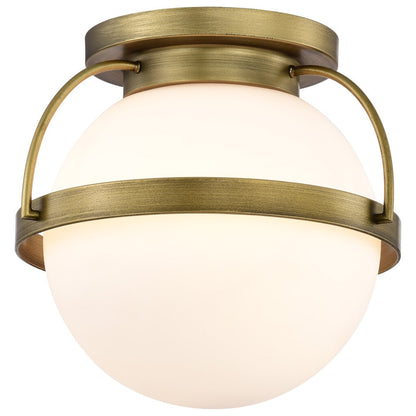 Satco 60-7781 Fixture Lakeshore 1 Light Medium Flush - Natural Brass