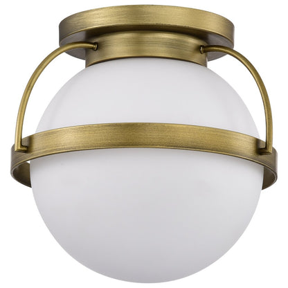 Satco 60-7781 Fixture Lakeshore 1 Light Medium Flush - Natural Brass