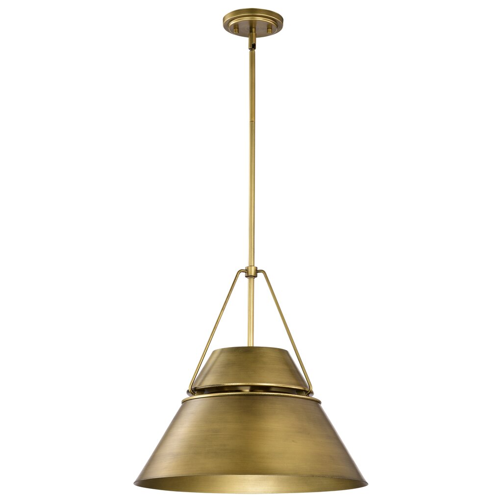 Satco 60-7778 Fixture Adina 3 Light Large Pendant - Natural Brass