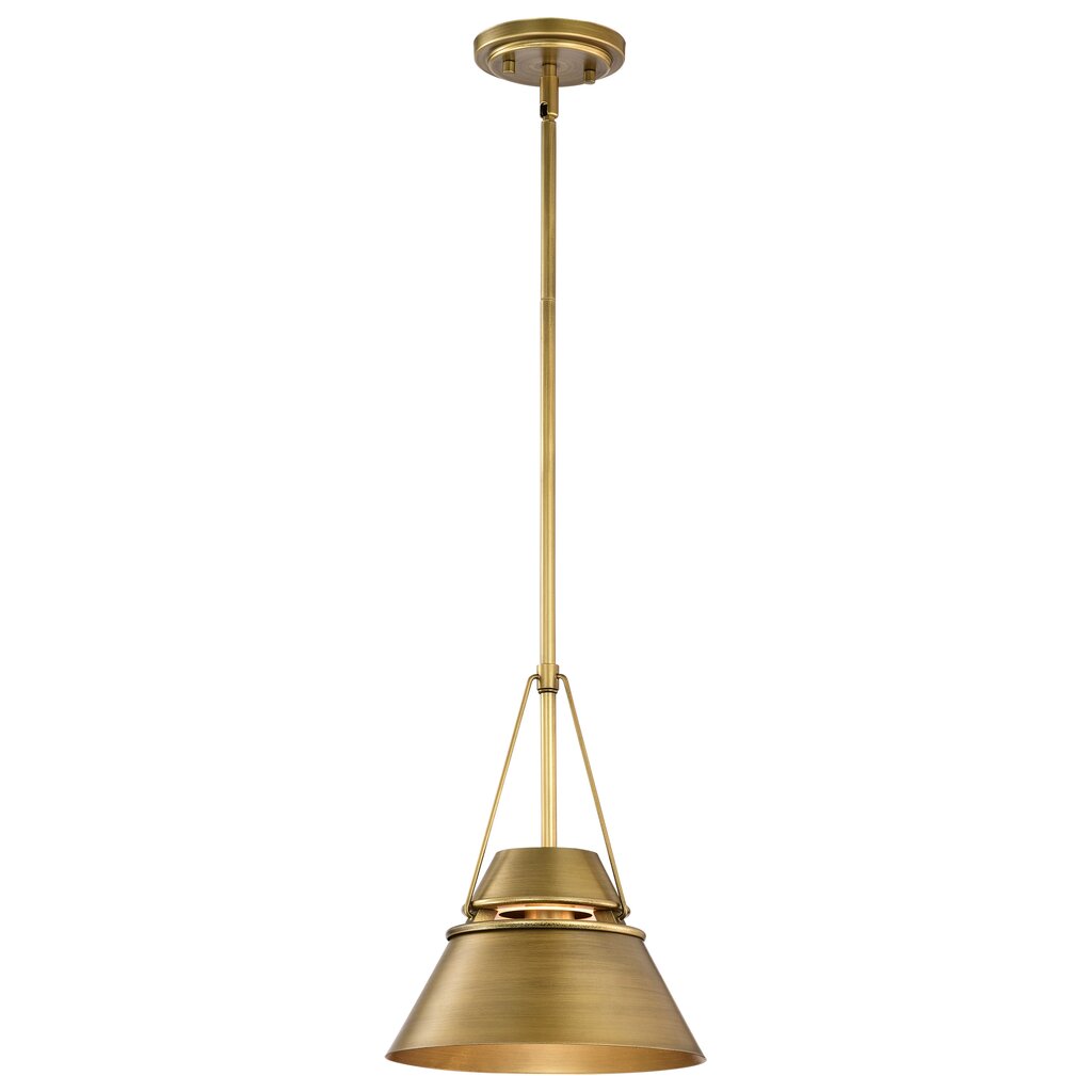 Satco 60-7777 Fixture Adina 1 Light Small Pendant - Natural Brass