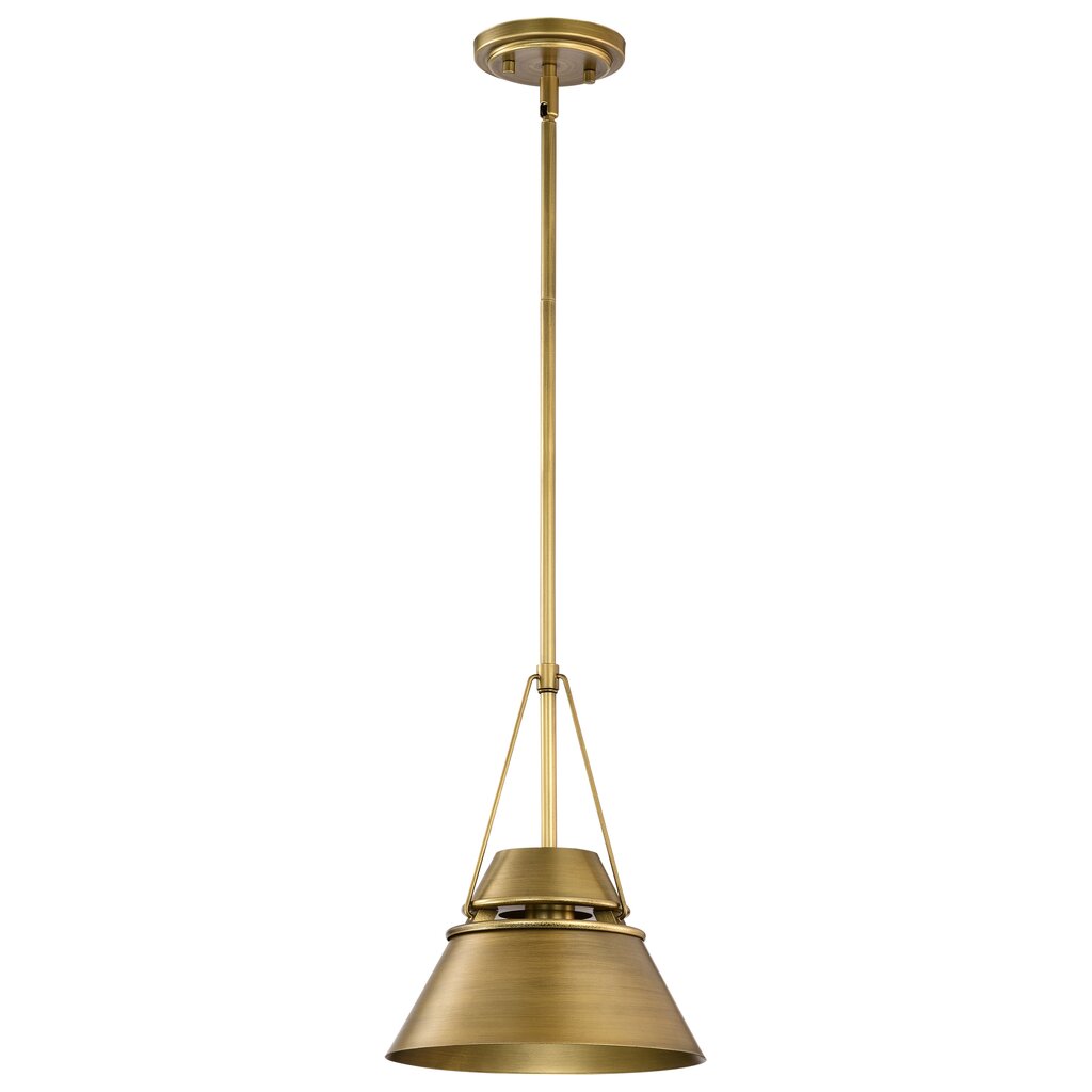 Satco 60-7777 Fixture Adina 1 Light Small Pendant - Natural Brass