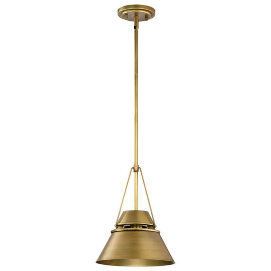 Satco 60-7777 Fixture Adina 1 Light Small Pendant - Natural Brass