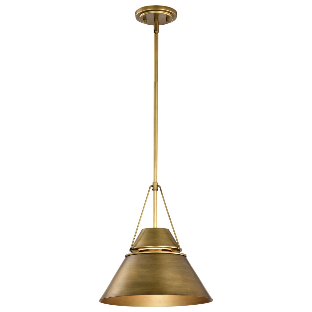Satco 60-7776 Fixture Adina 1 Light Medium Pendant - Natural Brass