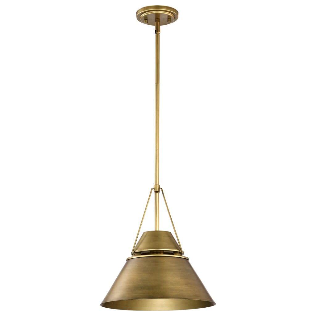 Satco 60-7776 Fixture Adina 1 Light Medium Pendant - Natural Brass