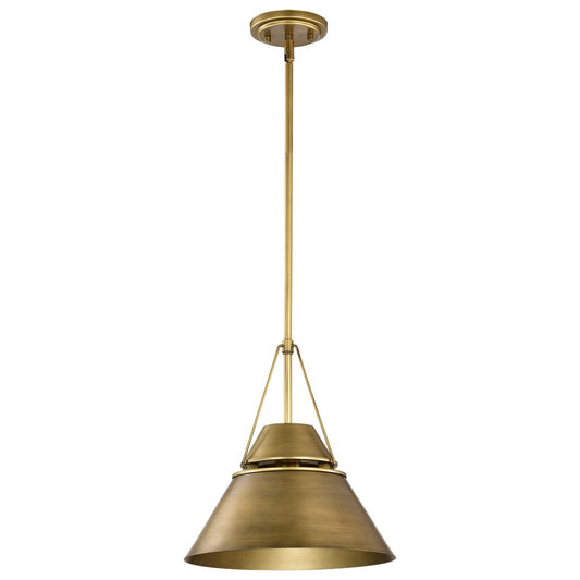 Satco 60-7776 Fixture Adina 1 Light Medium Pendant - Natural Brass