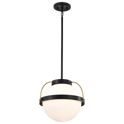 Satco 60-7775 Fixture Lakeshore 1 Light Large Pendant - Matte Black