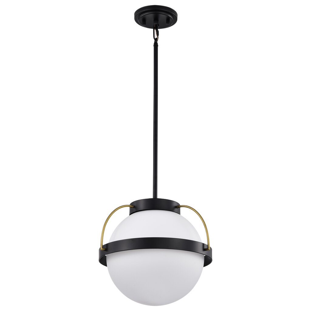 Satco 60-7775 Fixture Lakeshore 1 Light Large Pendant - Matte Black