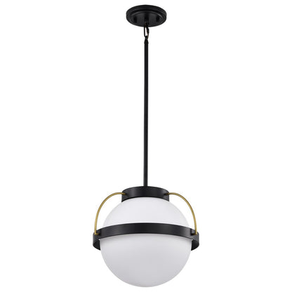 Satco 60-7775 Fixture Lakeshore 1 Light Large Pendant - Matte Black