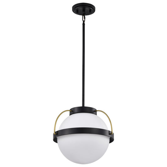Satco 60-7775 Fixture Lakeshore 1 Light Large Pendant - Matte Black