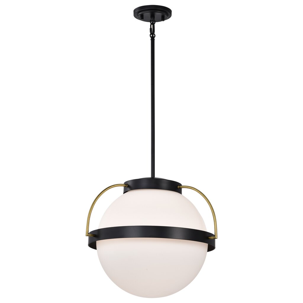 Satco 60-7774 Fixture Lakeshore 1 Light Medium Pendant - Matte Black