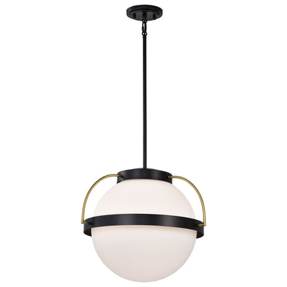 Satco 60-7774 Fixture Lakeshore 1 Light Medium Pendant - Matte Black