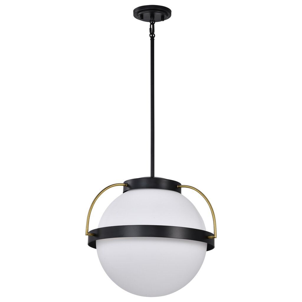 Satco 60-7774 Fixture Lakeshore 1 Light Medium Pendant - Matte Black