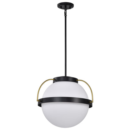Satco 60-7774 Fixture Lakeshore 1 Light Medium Pendant - Matte Black