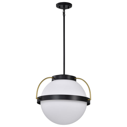 Satco 60-7774 Fixture Lakeshore 1 Light Medium Pendant - Matte Black