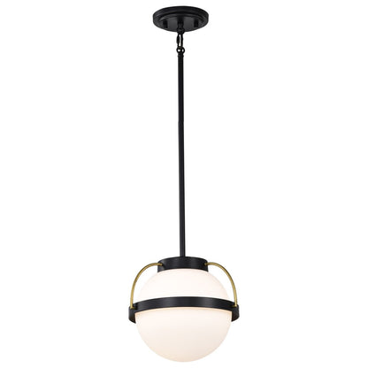Satco 60-7773 Fixture Lakeshore 1 Light Small Pendant - Matte Black