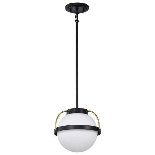 Satco 60-7773 Fixture Lakeshore 1 Light Small Pendant - Matte Black