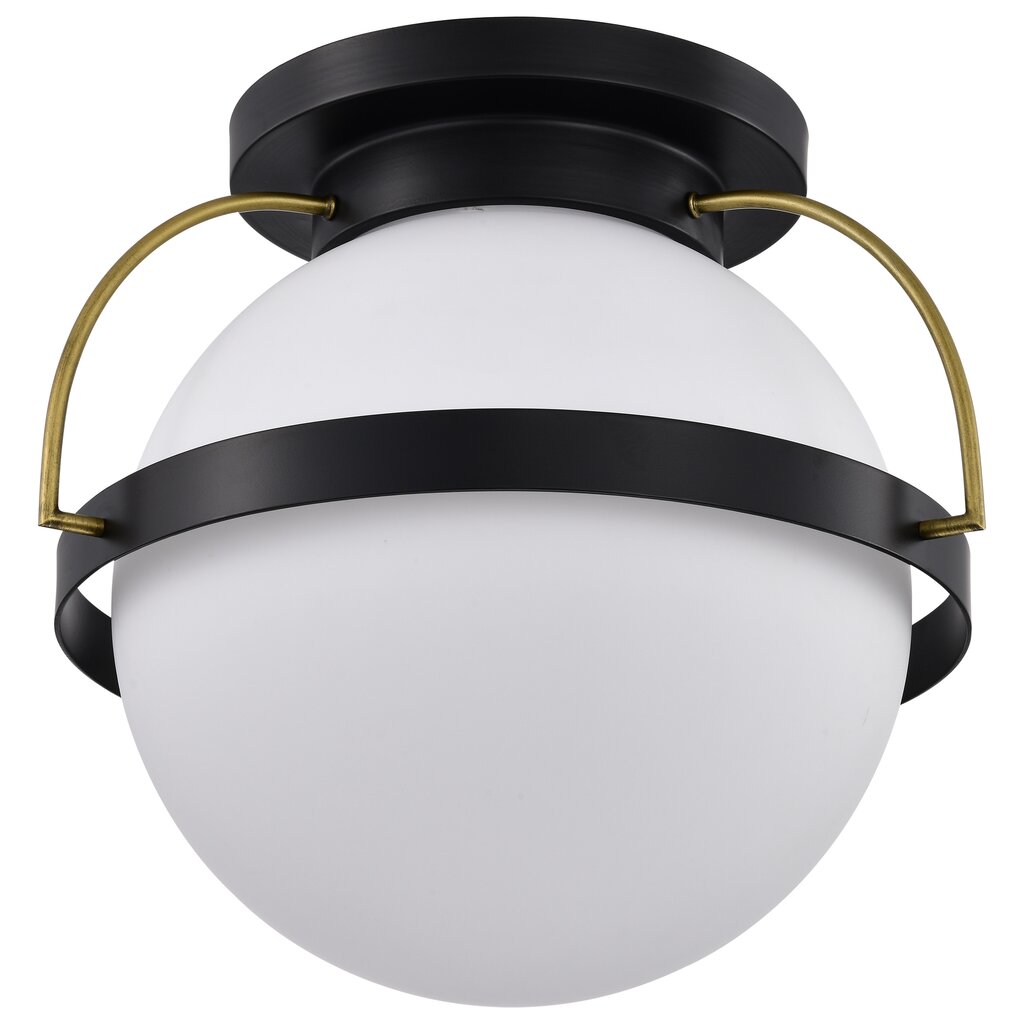 Satco 60-7772 Fixture Lakeshore 1 Light Large Flush - Matte Black