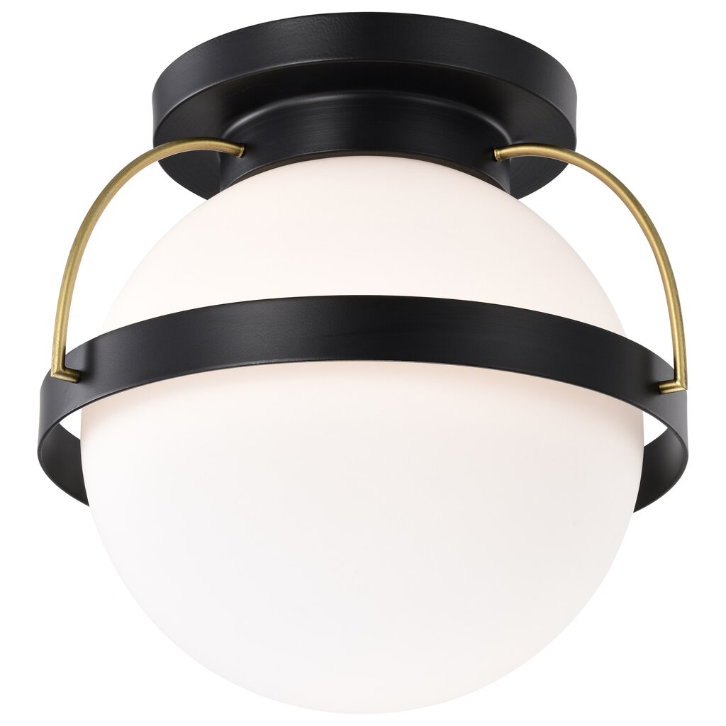 Satco 60-7771 Fixture Lakeshore 1 Light Medium Flush - Matte Black