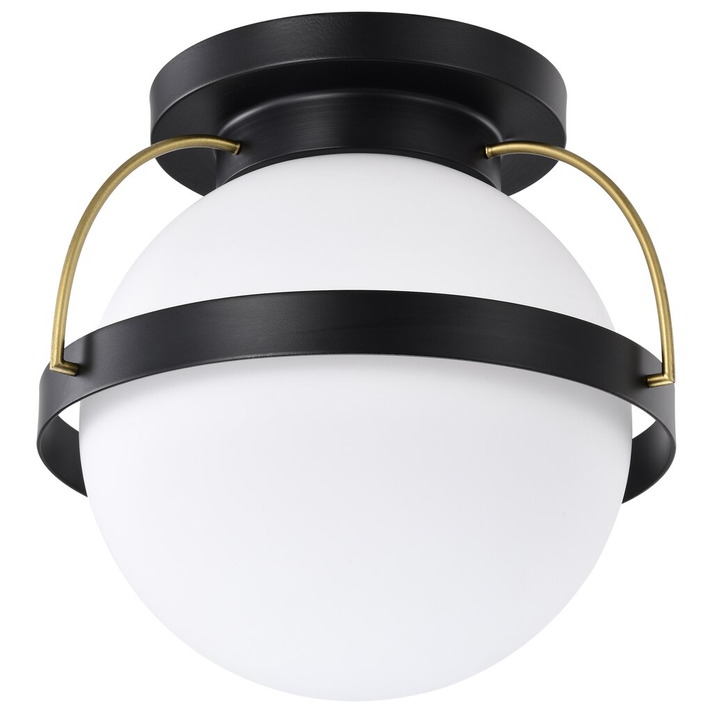 Satco 60-7771 Fixture Lakeshore 1 Light Medium Flush - Matte Black