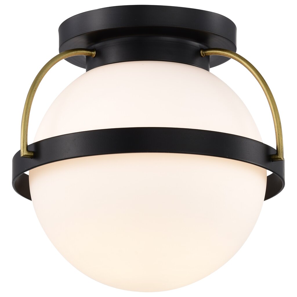 Satco 60-7770 Fixture Lakeshore 1 Light Small Flush - Matte Black