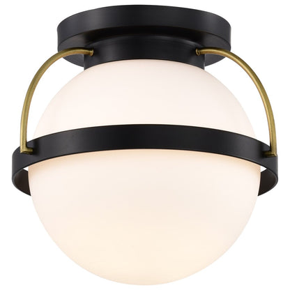 Satco 60-7770 Fixture Lakeshore 1 Light Small Flush - Matte Black