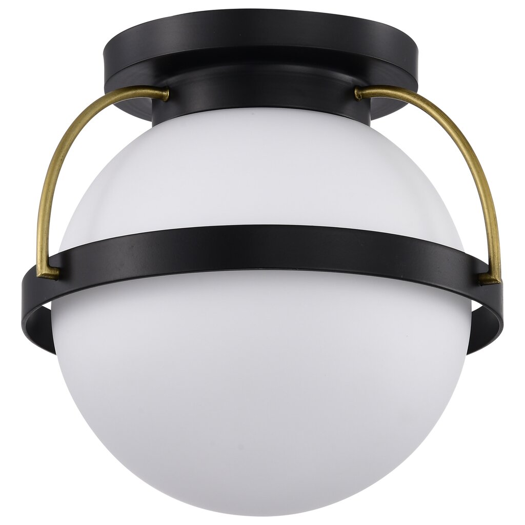Satco 60-7770 Fixture Lakeshore 1 Light Small Flush - Matte Black