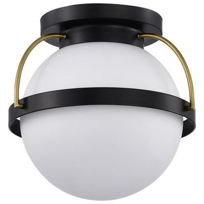 Satco 60-7770 Fixture Lakeshore 1 Light Small Flush - Matte Black